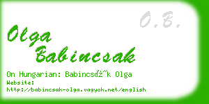 olga babincsak business card